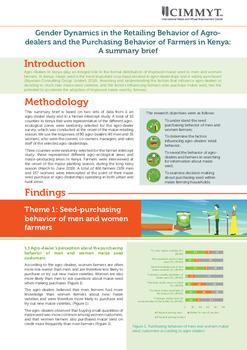 Gender Dynamics in the Retailing Behavior of Agro-dealers and the Purchasing Behavior of Farmers in Kenya: A summary brief