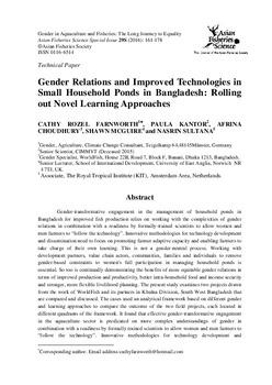 Gender relations and improved technologies in small household ponds in Bangladesh: Rolling out novel learning approaches