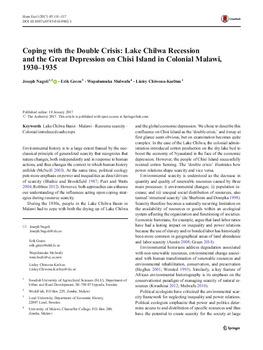 Coping with the Double Crisis: Lake Chilwa Recession and the Great Depression on Chisi Island in Colonial Malawi, 1930-1935