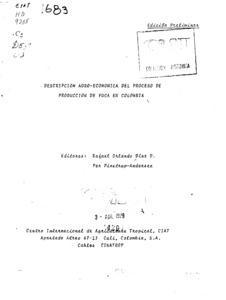 Descripción agro-económica del proceso de producción de yuca en Colombia