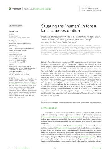 Situating the “human” in forest landscape restoration