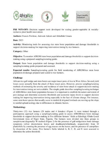 Decision support tools developed for scaling gender-equitable & socially inclusive plant health innovations