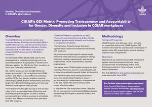 CGIAR’s GDI Matrix: Promoting Transparency and Accountability for Gender, Diversity and Inclusion in CGIAR workplaces