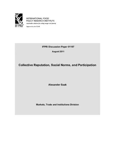 Collective reputation, social norms, and participation