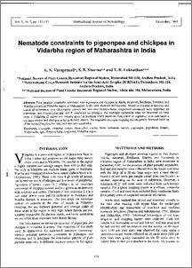 Nematode constraints to pigeonpea and chickpea in Vidarbha region of Maharashtra in India