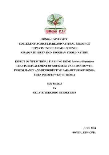 Effect of Replacing Noug Seed Cake with Pentas Schimperiana Leaf on Growth Performance and Reproductive Parameters of Bonga Ewes in Southwest Ethiopia