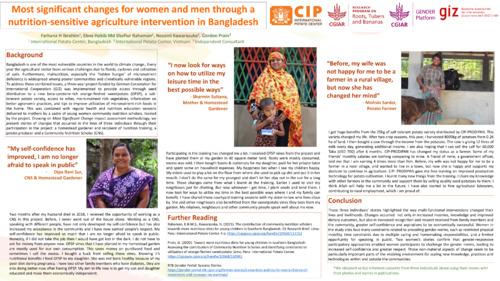 TH1.3: Most significant changes for women and men through a nutrition-sensitive agriculture intervention in Bangladesh