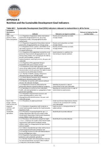 Appendix 8: Nutrition and the Sustainable Development Goal indicators
