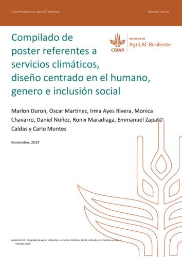 Compilado de poster referentes a servicios climáticos, diseño centrado en el humano, genero e inclusión social