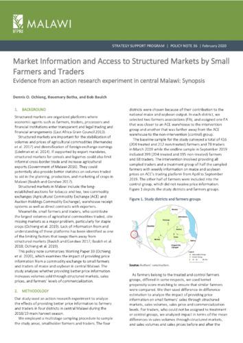 Market information and access to structured markets by small farmers and traders: Evidence from an action research experiment in central Malawi: Synopsis