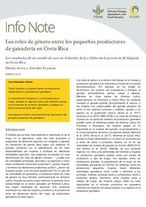 Los roles de género entre los pequeños productores de ganadería en Costa Rica