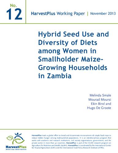 Hybrid seed use and diversity of diets among women in smallholder maize-growing households in Zambia
