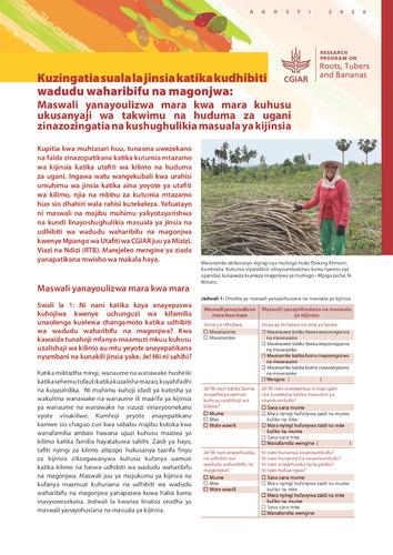 Considering gender in pest and disease management: FAQs for gender-responsive data collection and extension work (Swahili)