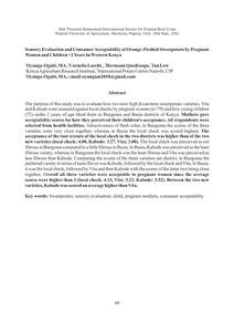 Sensory evaluation and consumer acceptability of orange-fleshed sweetpotato by pregnant women and children < 2 years in western Kenya.