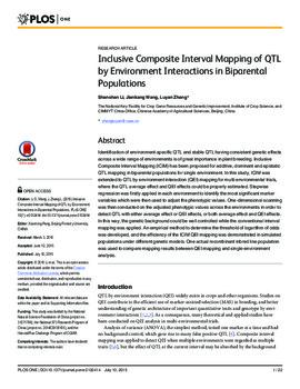 Inclusive composite interval mapping of QTL by environment interactions in biparental populations