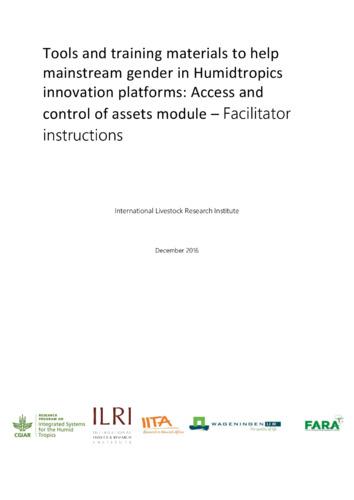 Tools and training materials to help mainstream gender in Humidtropics innovation platforms: Access and control of assets module