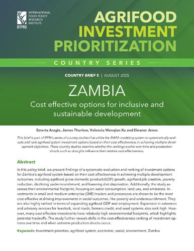 Zambia: Cost effective options for inclusive and sustainable development