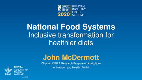 National Food Systems: Inclusive transformation for healthier diets