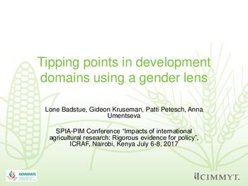 Tipping points in development domains using a gender lens