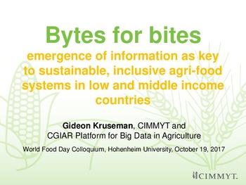 Bytes for bites: emergence of information as key to sustainable, inclusive agri-food systems in low and middle income countries