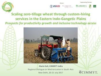 Scaling zero-tillage wheat through custom-hiring services in the Eastern Indo-Gangetic Plains: prospects for productivity growth and inclusive technology access