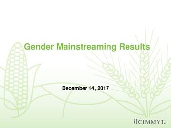 Gender mainstreaming results