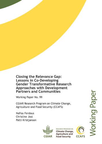 Closing the Relevance Gap: Lessons in Co-Developing Gender Transformative Research Approaches with Development Partners and Communities