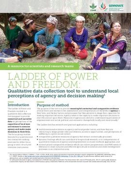 Ladder of power and freedom: a qualitative data collection tool to understand local perceptions of agency and decision-making: GENNOVATE resources for scientists and research teams