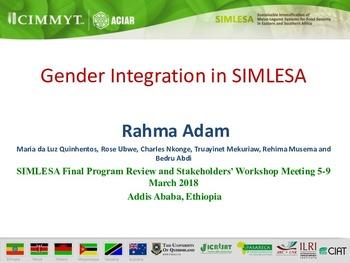 Gender integration in SIMLESA (Part 1)