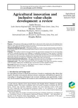 Agricultural innovation and inclusive value-chain development: a review