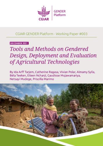 Tools and methods on gendered design, deployment and evaluation of agricultural technologies