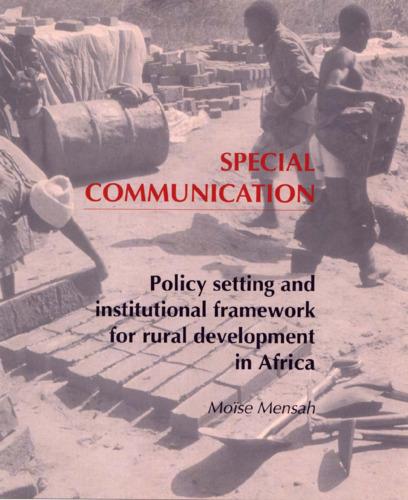 Policy setting and institutional framework for rural development in Africa
