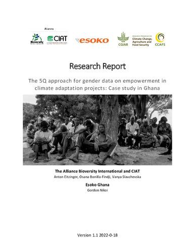 The 5Q approach for gender data on empowerment in climate adaptation projects: Case study in Ghana