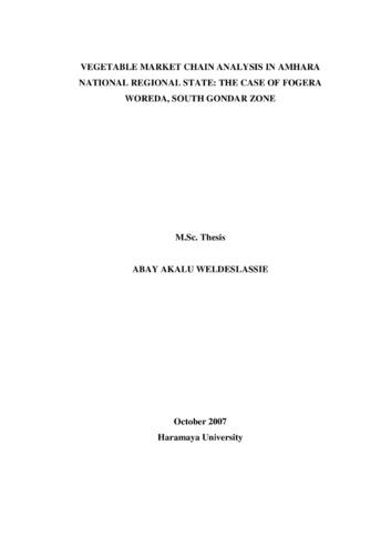 Vegetable market chain analysis in Amhara National Regional State: the case of Fogera Woreda, South Gondar Zone