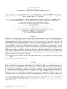 Key and Smart Actions to Alleviate Hunger and Poverty Through Irrigation and Drainage