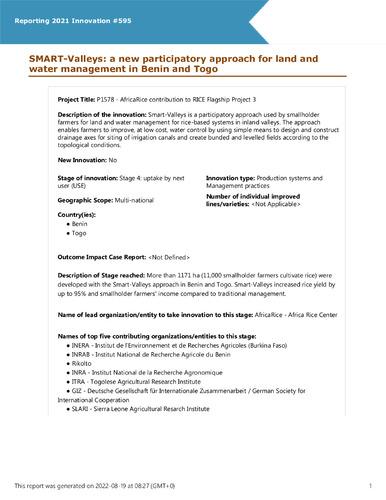 SMART-Valleys: a new participatory approach for land and water management in Benin and Togo
