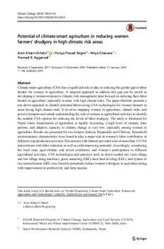 Potential of climate-smart agriculture in reducing women farmers’ drudgery in high climatic risk areas