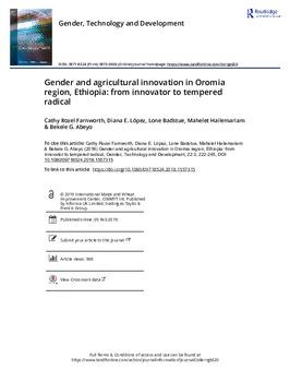 Gender and agricultural innovation in Oromia region, Ethiopia: from innovator to tempered radical