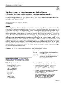 The abandonment of maize landraces over the last 50 years in Morelos, Mexico: a tracing study using a multi-level perspective