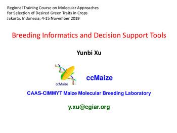 Breeding informatics and decision support tools