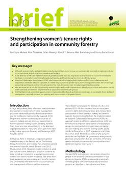 Strengthening women's tenure rights and participation in community forestry