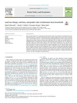 Land-use change, nutrition, and gender roles in Indonesian farm households