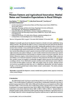 Women farmers and agricultural innovation: marital status and normative expectations in rural Ethiopia