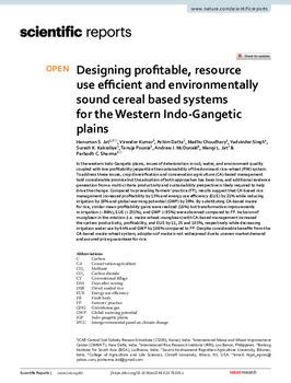 Designing profitable, resource use efficient and environmentally sound cereal based systems for the Western Indo-Gangetic plains
