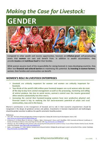 Making the case for livestock: Gender