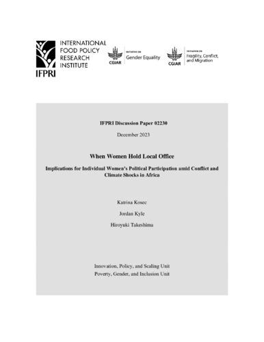 When women hold local office: Women’s representation and political engagement amid conflict and climate shocks across Africa