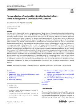 Farmer adoption of sustainable intensification technologies in the maize systems of the Global South. A review