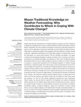 Mayan traditional knowledge on weather forecasting: who contributes to whom in coping with climate change?