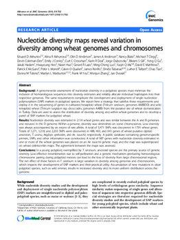 Nucleotide diversity maps reveal variation in diversity among wheat genomes and chromosomes