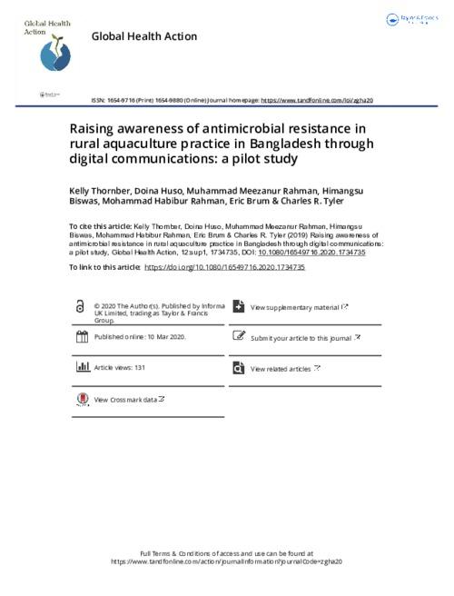 Raising awareness of antimicrobial resistance in rural aquaculture practice in Bangladesh through digital communications: a pilot study